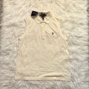 Polo by Ralph Lauren Sleeveless Cream Polo Shirt